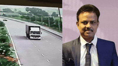CCTV shows Volvo swerve across lanes, hit barrier, erupt into flames; Telangana neurosurgeon dies
