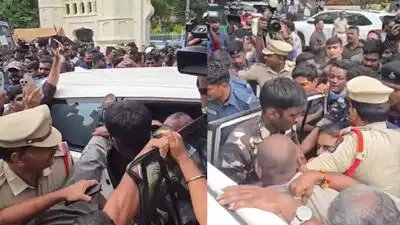BRS leaders KTR, Harish Rao detained at Telangana Assembly gate during black T-shirt protest