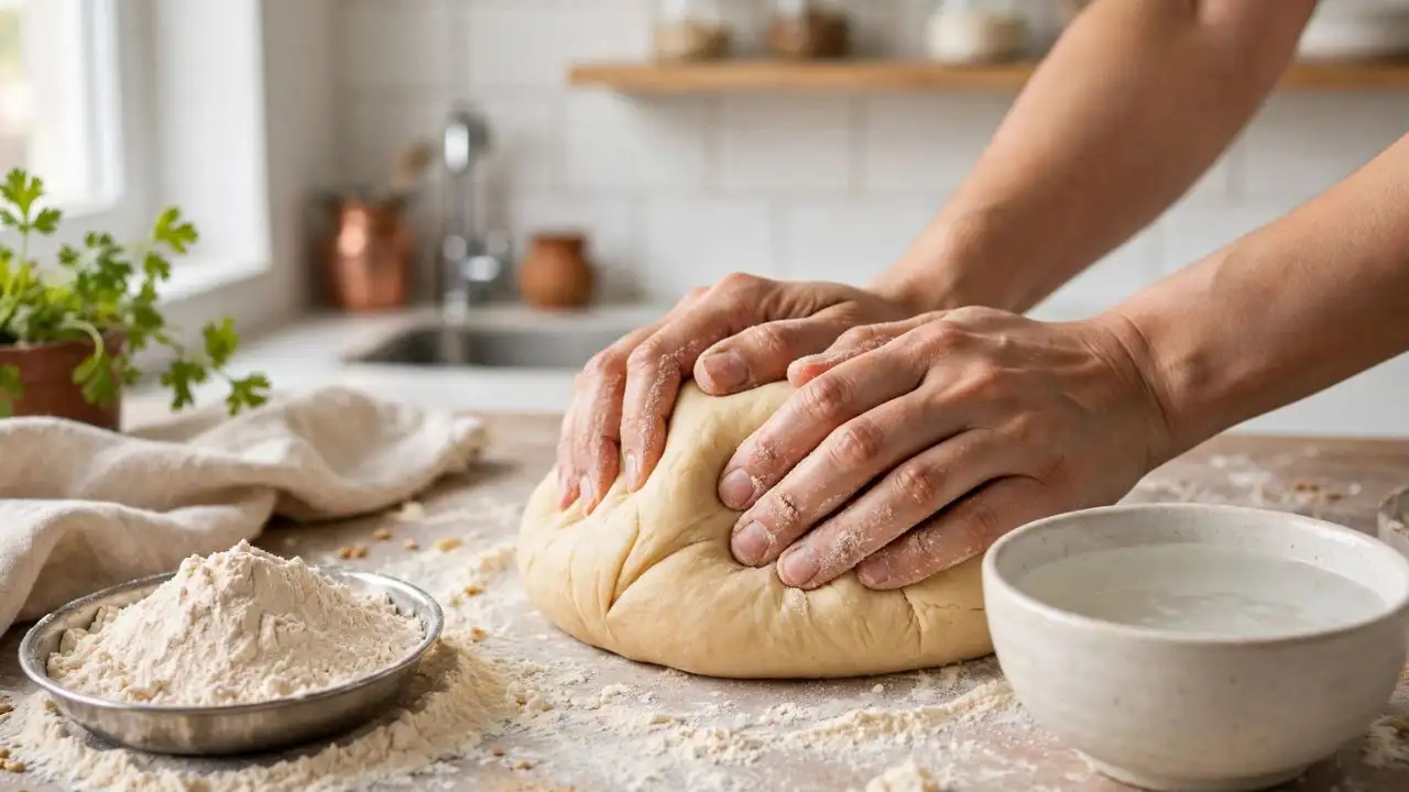 Because a soft dough can make puris absorb more oil during frying, a firm dough is important