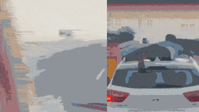 During the chase, police managed to receives close to the car, and one of the personnel