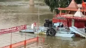 Boat services on the Ganga have been suspended in Varanasi after the river crossed its warning