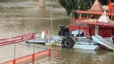 Boat services on the Ganga have been suspended in Varanasi after the river crossed its warning