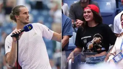Alexander Zverev speaks after he won the men's singles final of the US Open against Ben Shelton