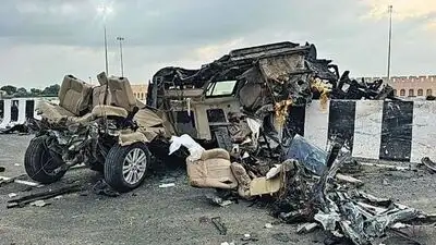 Two young men were killed and another seriously injured after their Range Rover travelling