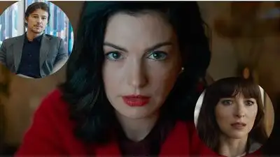 Mom-to-be Anne Hathaway joins Dakota Johnson and Josh Hartnett for 'Verity' press day in New York