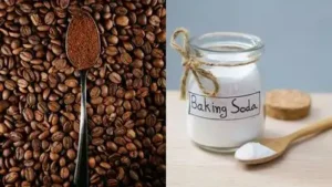 for most of us mixing coffee grounds with baking soda might look like a strange kitchen