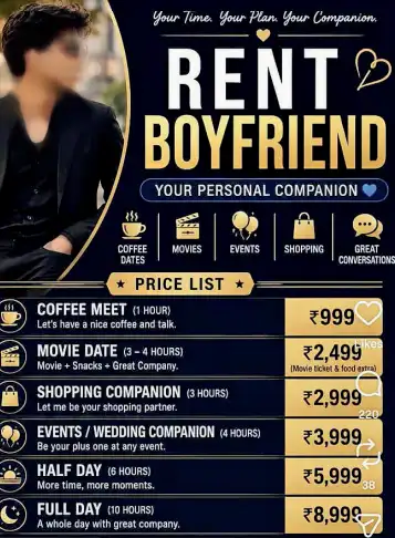 Hyderabad police are warning about expanding rent-a-boyfriend and girlfriend services AI image