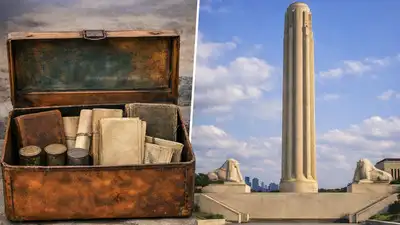 Kansas City sealed a time capsule high inside its war memorial — AI Representation