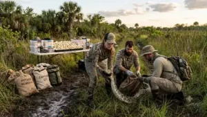 Florida's python team followed 40 tagged male snakes and ended the season with 177 Burmese pythons