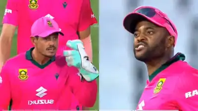 Temba Bavuma and Quinton de Kock were involved in a heated exchange during South Africa’s