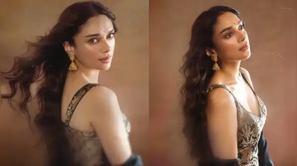 Aditi Rao Hydari's antique gold glam meets Siddharth's earthy charm for 'Lust Stories 3' promotions
