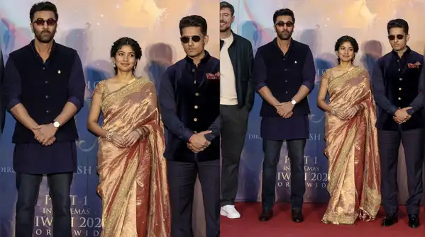 Sai Pallavi, who is portraying Sita, chose to wear a saree made of tissue silk in golden