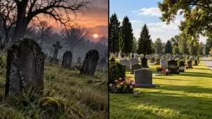 What's the difference between a graveyard and a cemetery?