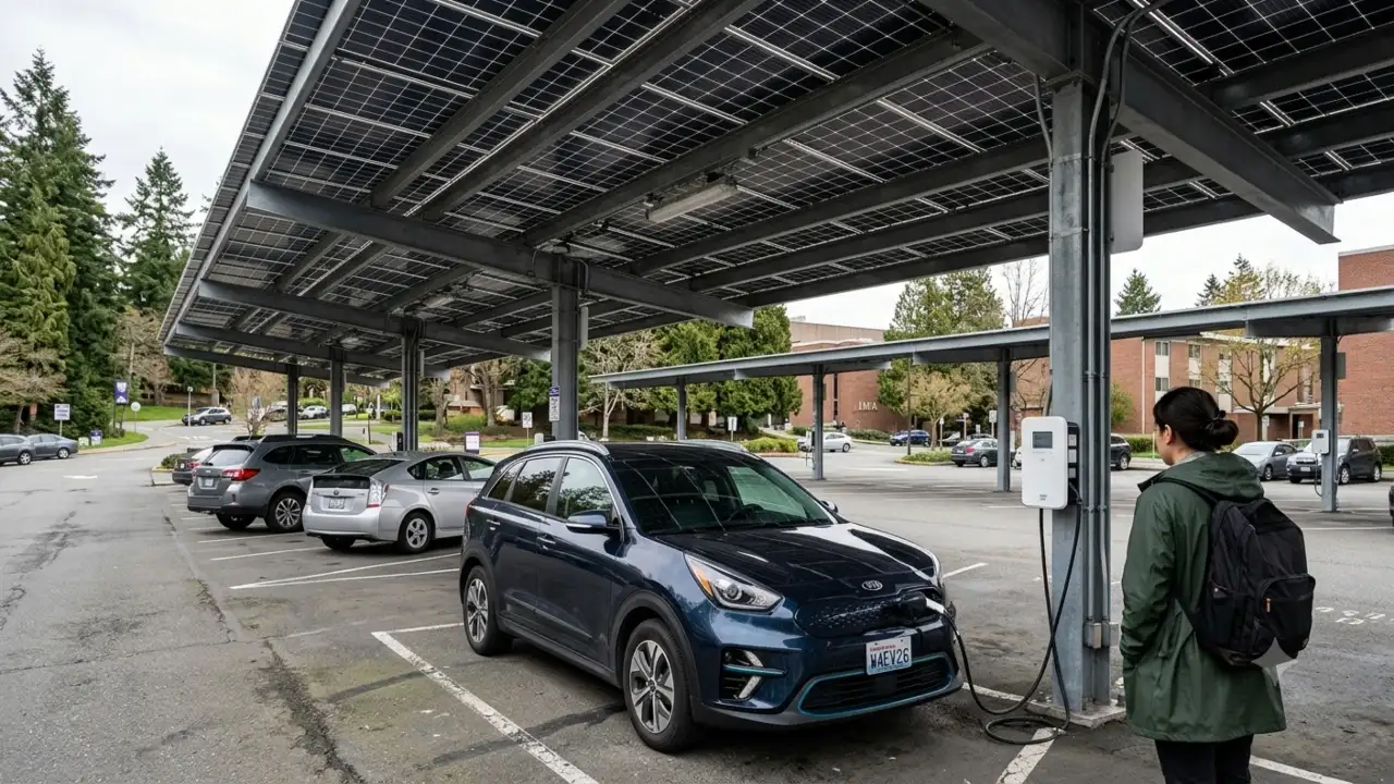 The University of Washington built an 86.4 kW solar canopy over part: The wider industry impact