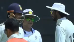 Tilak Varma appeared to have a few words for Vaibhav Sooryavanshi during the Duleep Trophy