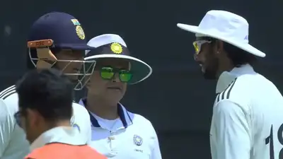 Tilak Varma appeared to have a few words for Vaibhav Sooryavanshi during the Duleep Trophy