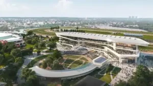 New York has reopened Belmont Park after a $555 million, three-year reconstruction that turned