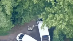 Watch: UK police robot targets vans near airbase used by US forces