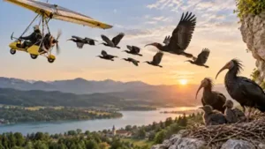 Image AI generated The first breakthrough came in 2007, when the Waldrappteam successfully flew