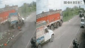 Two drivers died after a speeding container truck and a pickup loader collided head-on on Kisan