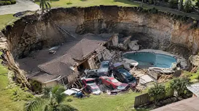 In 1981, a Florida sinkhole grew overnight to roughly 300 feet wide, swallowing a three-bedroom