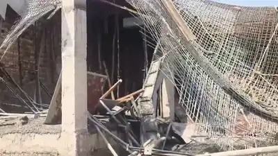 An under-construction building collapsed in north Delhi's Alipur area on Sunday