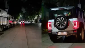 Three youths riding a bike were injured after a speeding SUV allegedly hit them head-on near