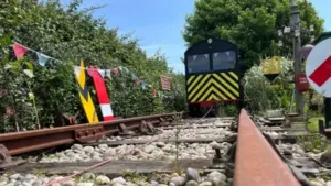 With its Victorian trolley, track, railway signs and solar-powered 12-volt system, Backshall's
