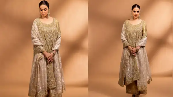 Genelia Deshmukh's embroidered kurta set is a peak Abu Jani Sandeep Khosla vision where details do