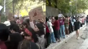 Lady Shri Ram College students organized a protest following the alleged gang rape