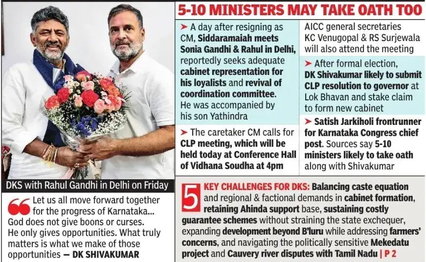 If all goes according to plan, Shivakumar will replace Siddaramaiah, marking Karnataka's first