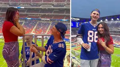 When Caldwell got down on one knee surrounded by thousands of Bills fans, she said yes, even if