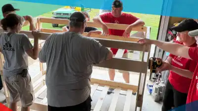 In 2012, an Idaho man built one bed in his garage for a child sleeping on the floor; 14 years