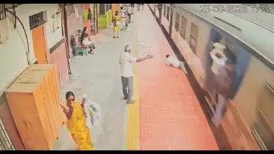 Passengers and a Railway Protection Force constable rescued a 69-year-old man who slipped