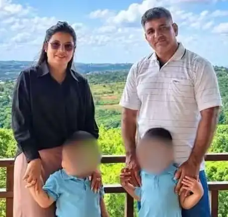 Haryana gangster Mainpal Dhilla with his family Meanwhile, his status as a wanted criminal