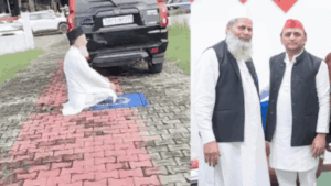 A video, reportedly recorded by an SP worker, shows him offering prayers beside a parked car