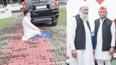 A video, reportedly recorded by an SP worker, shows him offering prayers beside a parked car