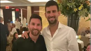 Instagram / Leo Messi) — Novak Djokovic with Lionel Messi in 2023 (Source