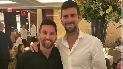 Instagram / Leo Messi) — Novak Djokovic with Lionel Messi in 2023 (Source