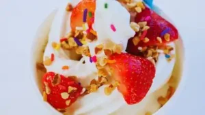Frozen Dessert Vs Ice Cream-Canva Fewer calories and more room for toppings Frozen yoghurt