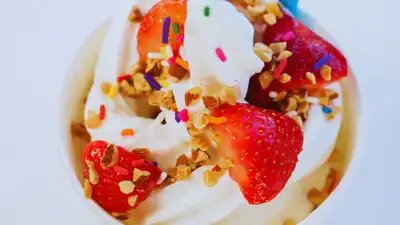Frozen Dessert Vs Ice Cream-Canva Fewer calories and more room for toppings Frozen yoghurt