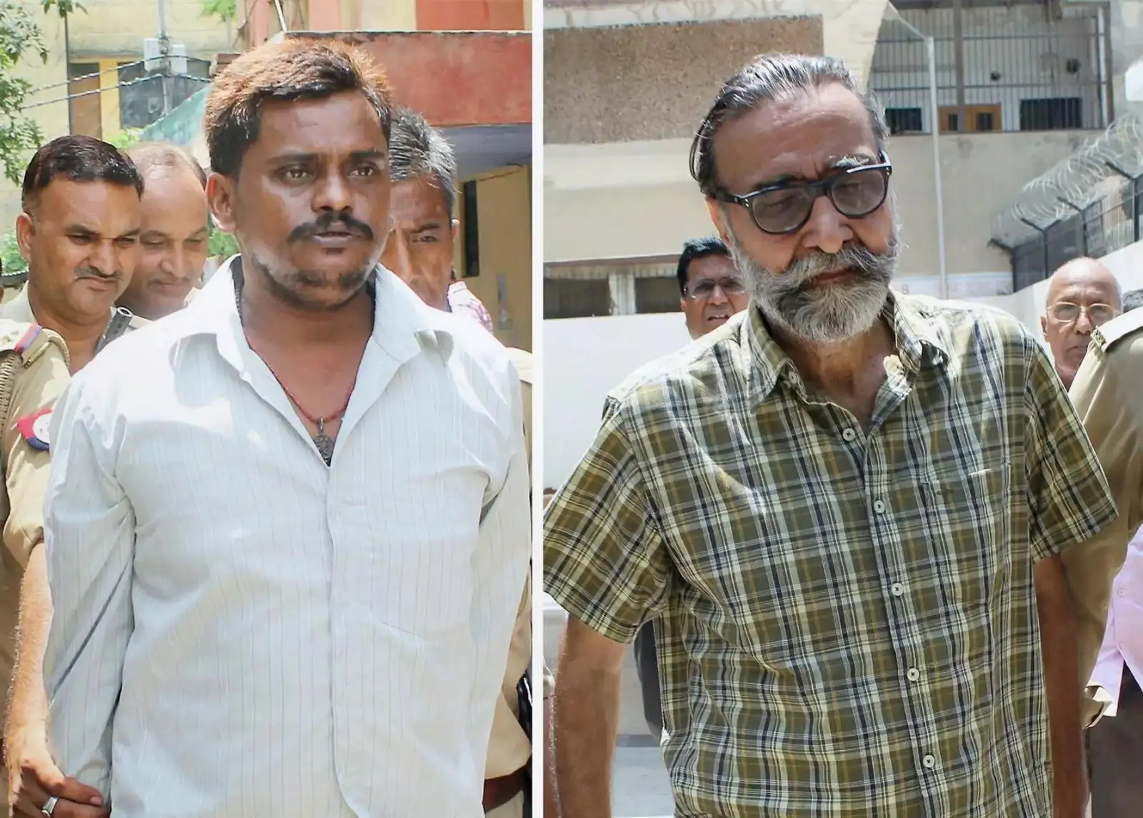 Surendra Koli (L) and Mohinder Pandher after a CBI court awarded death sentence to them