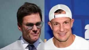 87 amid Romeo Doubs jersey controversy (Image via Getty: Tom Brady and Rob Gronkowski​) Rob