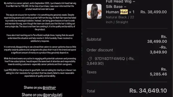 Nish Hair under fire? Woman claims Rs 35,000 wig started shedding; Parul Gulati responds