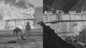 By 1956, buildings were being destroyed or burned so they would not become hazards when