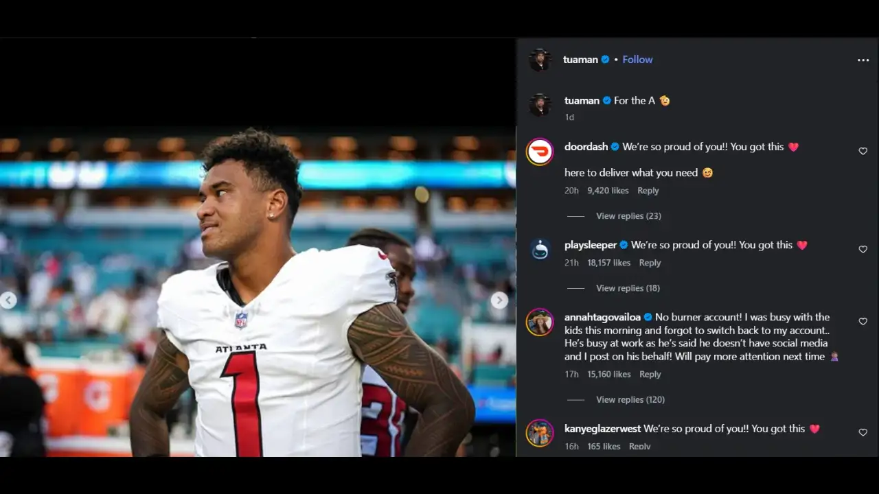 Annah Tagovailoa manages her husband Tua Tagovailoa’s Instagram account and was behind