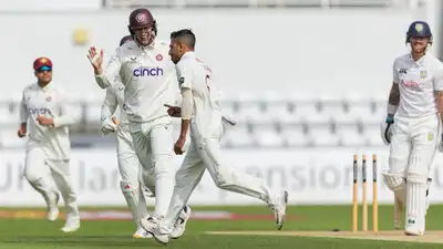 Yuzvendra Chahal produced a moment of magic in the County Championship on Thursday, leaving Ben