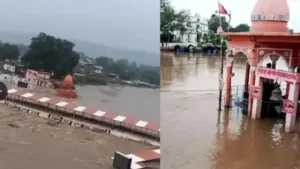 District officials said boats were being operated in several waterlogged lanes