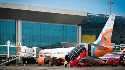 Air India Express Boeing 737 Max 8 bearing registration number VT-BXJ was still parked