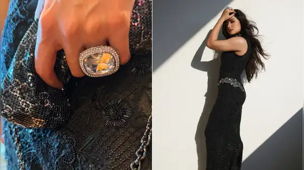The actress showed up in a stunning black gown by Anamika Khanna, a piece crafted in 350 hours